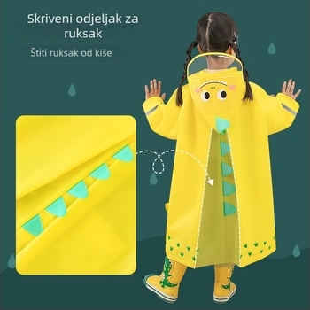 Dječje EVA kišno pončo s karikaturnim dizajnom, EVA tkanina 0,15 mm, reflektirajuća traka, kopča s klikom