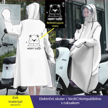 PONČO za odrasle za motocikl/električni skuter, EVA tkanina, potpuno pokriće, dugi dizajn, unisex