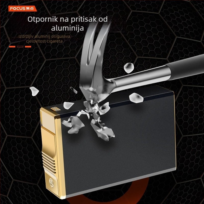 Metalna kutija za cigarete sa kliznim poklopcem – Pakiranje 100, Ispis logotipa, Prilagodljivo