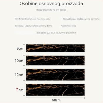 Stenska naljepnica – samoljepljiva rubna traka, PET materijal, moder minimalistički stil, pogodna za dnevni boravak, spavaću sobu, studij, kuhinju i kupaonu.
