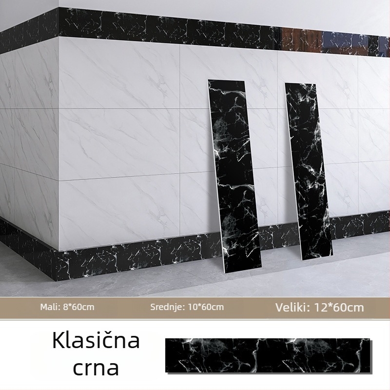 Stenska naljepnica – samoljepljiva rubna traka, PET materijal, moder minimalistički stil, pogodna za dnevni boravak, spavaću sobu, studij, kuhinju i kupaonu.