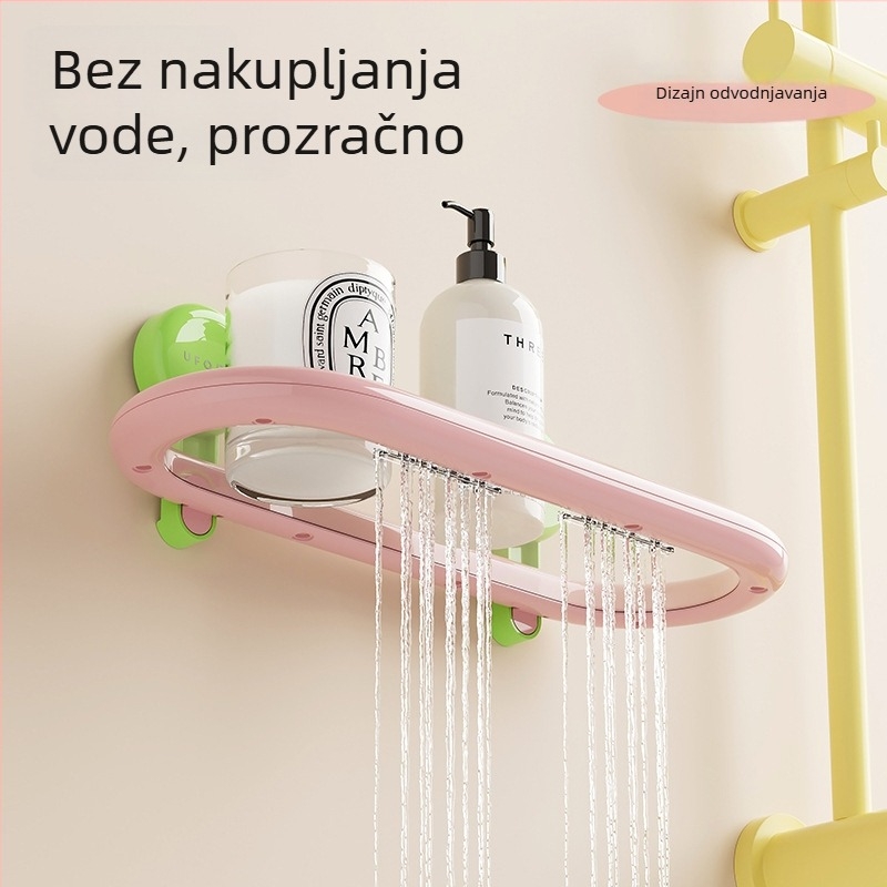 Plastični zidni regal za kupaonicu, 2 etaže, nosivost do 5 kg