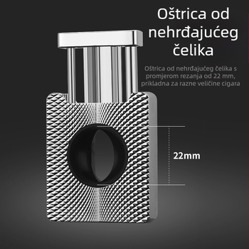 Rezač cigara, metalne V-oblikovane opružne oštrice, prijenosni, ručna izrada, HONEST marka