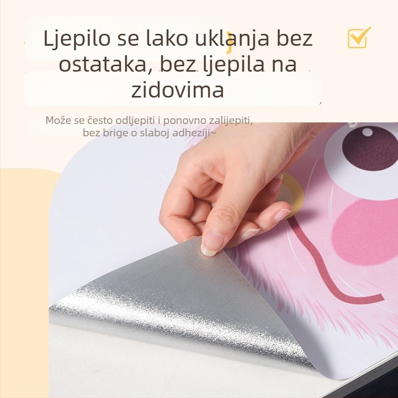 Samoljepljivi vodootporni PVC zidni premaz za dnevni boravak s dječjom crtankom dekoracijom, moderni minimalistički stil