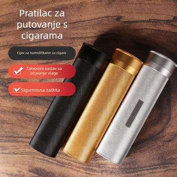 Humidifikator za cigare s higrometrom, paket 3-4 komada, zatvoren i zadržava vlagu, prijenosna metalna cijev za skladištenje