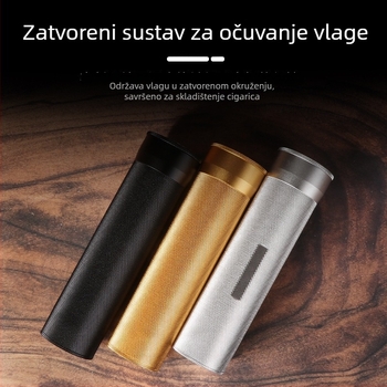 Humidifikator za cigare s higrometrom, paket 3-4 komada, zatvoren i zadržava vlagu, prijenosna metalna cijev za skladištenje