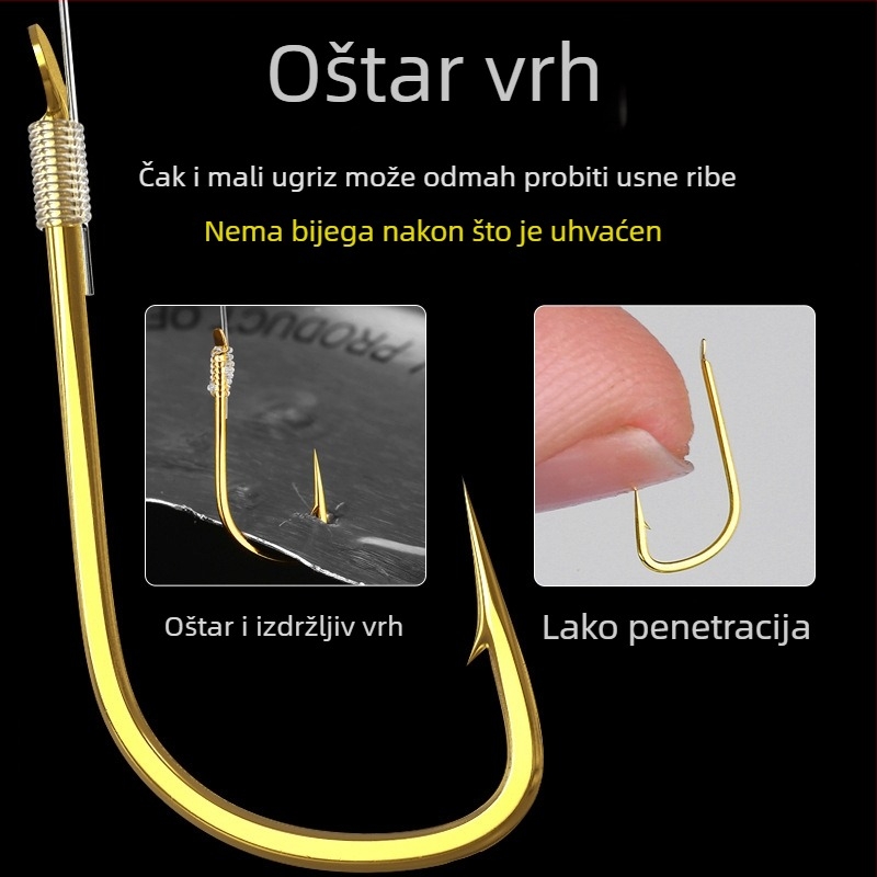 Ribolovni kuk - zlatni rukav, dvostruka kuka, s bodljom, za riječnu ribolov - Yingke