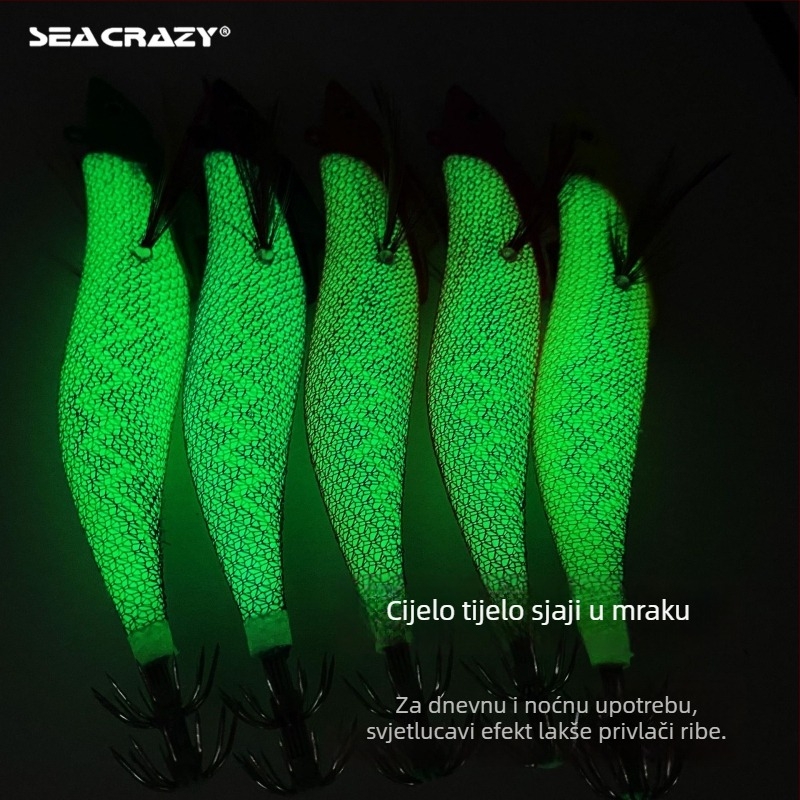 Drvena udica za škampe i lignje – broj 3.5, morski ribolov s brodom, podrijetlo Kina, kategorija: ribolovna udica