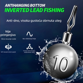 Najlonski rig za ribolov s plivačkom postavom, obrnuti udica, linija bez olova