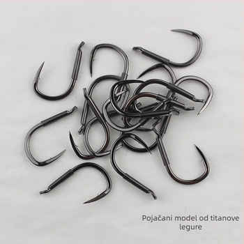 Horog od titanijskog legura – bodljasti udica za Grass Carp i Sturgeon; Pakiranje 2000 kom; Pogodno za rezervoare, jezera, rijeke