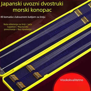 Minghai komplet zlatnih kukica s dvostrukim kukicama, unaprijed vezanim vodilom, bodlje, za rezervoar i jezero