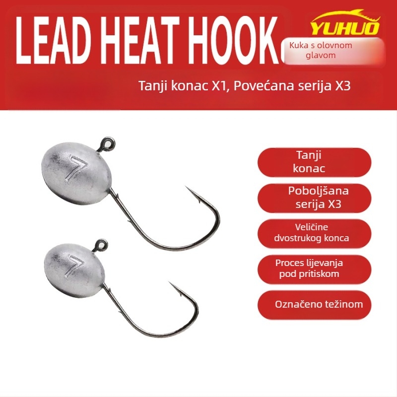 Zhu xingyu Kuka s olovnom glavom za korijenski ribolov s bodljom, rijeka ribolov, kutija 100