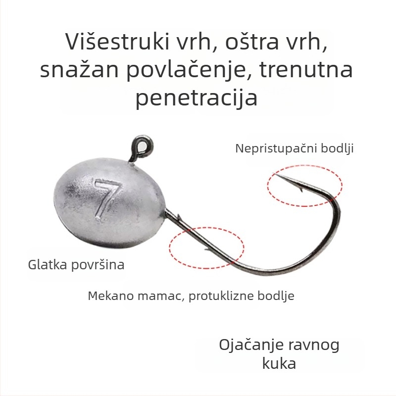 Zhu xingyu Kuka s olovnom glavom za korijenski ribolov s bodljom, rijeka ribolov, kutija 100