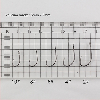 Bodljiva udica za ribolov broj 8 za rijeke, jezera i potoke, pakiranje 3000