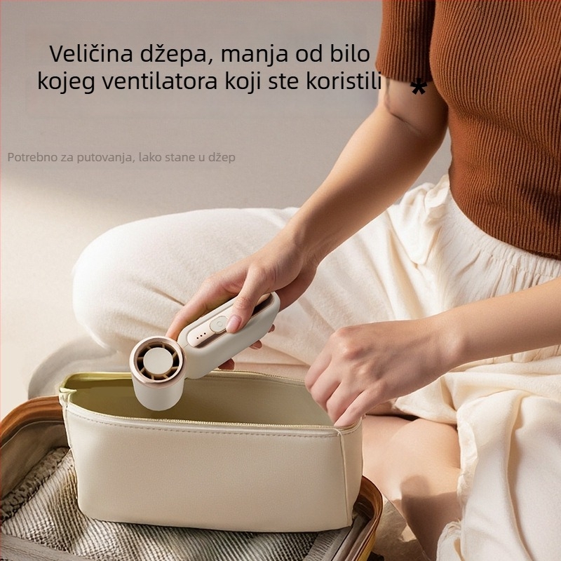 Izuzetno brz ručni turbinski ventilator — USB napajanje, ugrađena baterija 2000–4000 mAh, 3 brzine, 36 dB buka, kompaktan mini ručni ventilator