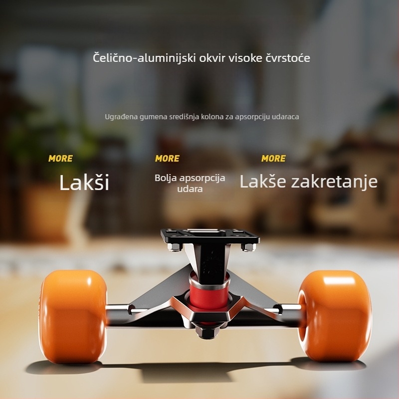 Flyton longboard skateboard za djecu — ploča od aluminijske zlitine, dvostruki rocker, Flyton marka, kategorija skateboard