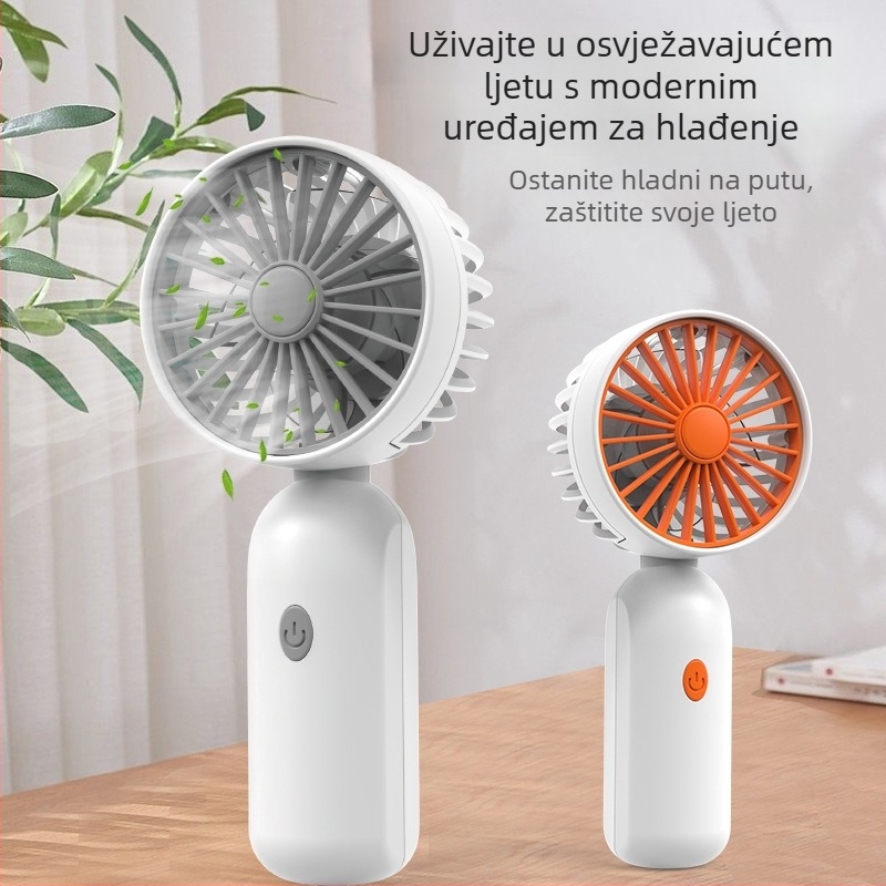 Ručni USB ventilator, 3 brzine, 4 lopatice, ABS kućište, ugrađena baterija 300–500 mAh