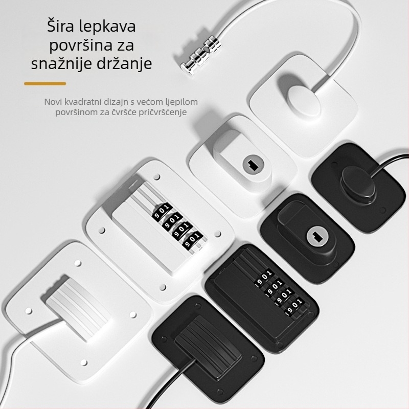 Brava s lozinkom bez bušenja za hladnjake i ormariće; debešća konstrukcija; protiv krađe; Model Password Refrigerator Lock-001; Materijal: nehrđajući čelik + ABS