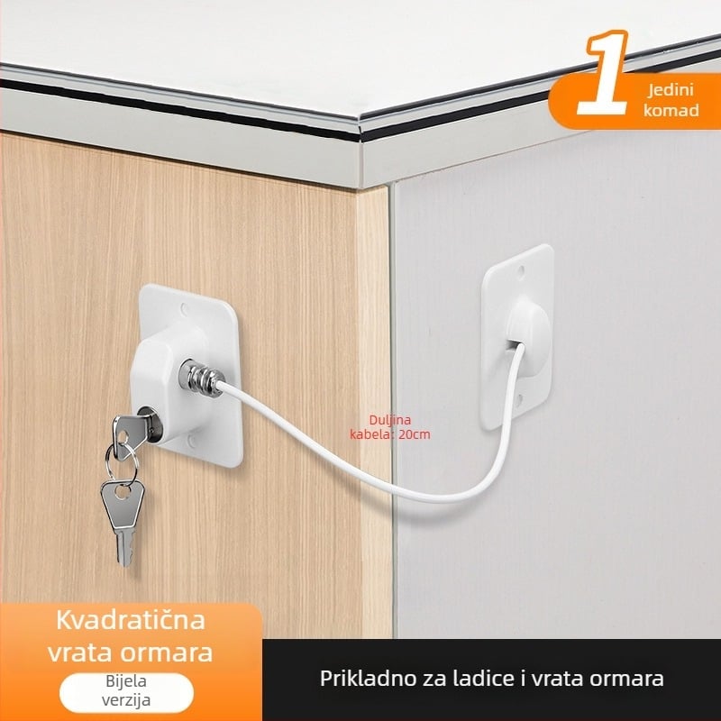 Brava s lozinkom bez bušenja za hladnjake i ormariće; debešća konstrukcija; protiv krađe; Model Password Refrigerator Lock-001; Materijal: nehrđajući čelik + ABS