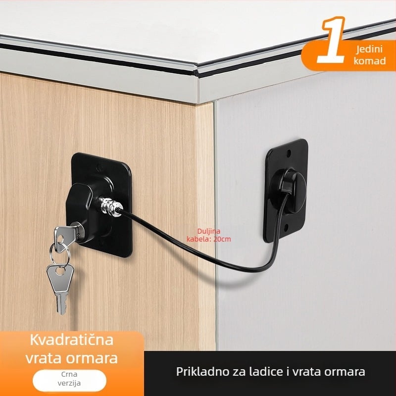 Brava s lozinkom bez bušenja za hladnjake i ormariće; debešća konstrukcija; protiv krađe; Model Password Refrigerator Lock-001; Materijal: nehrđajući čelik + ABS