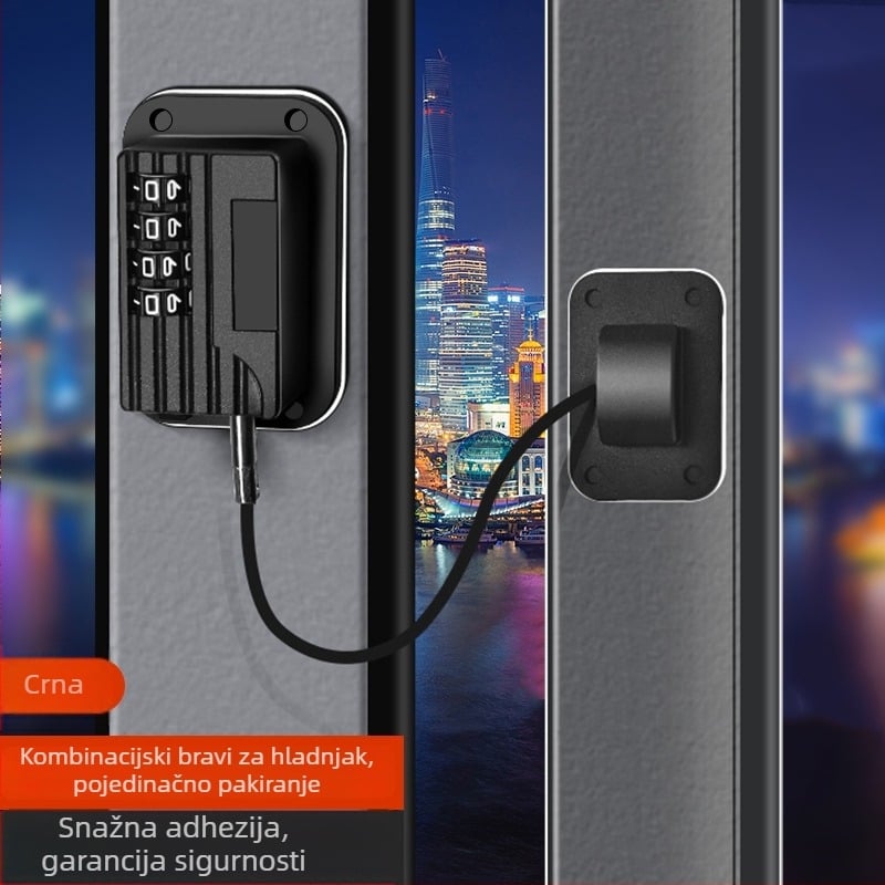 Brava s lozinkom bez bušenja za hladnjake i ormariće; debešća konstrukcija; protiv krađe; Model Password Refrigerator Lock-001; Materijal: nehrđajući čelik + ABS