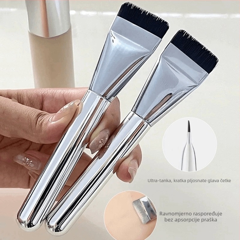 Četka za makeup: četka za fondaciju i masku za lice, sintetička vlakna, duga drška, 1 kom, u jednostavnom pakiranju