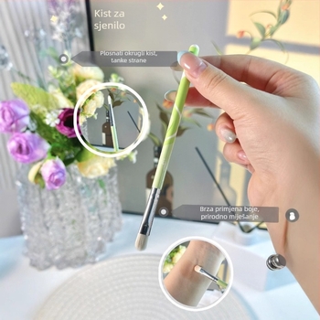 Keqi mini set četkica za šminkanje – prijenosni putni komplet s mekanim sintetičkim vlascima, četkice za sjenilo i tekući puder