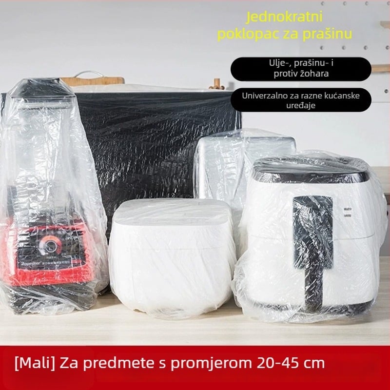 Jednokratni pokrivači prašine za kućanske uređaje, debeli PE film, prozirni, 10 komada, artikl 4206