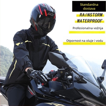 Muški set kišnog kaputa i kišnih hlača – split stil, Chun Yafang tkanina 0,2 mm, PVC vodootporni sloj, pončo, za 1 odraslu osobu, za outdoor biciklizam i planinarenje