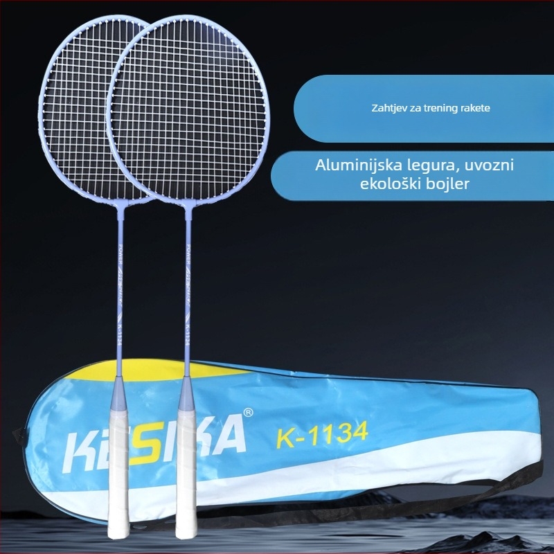 Set badminton reketa za singl i doubles – okvir od titanijskog legura, težina 95–100 g, debljina drške G5, izravan udarac, porijeklo Zhejiang