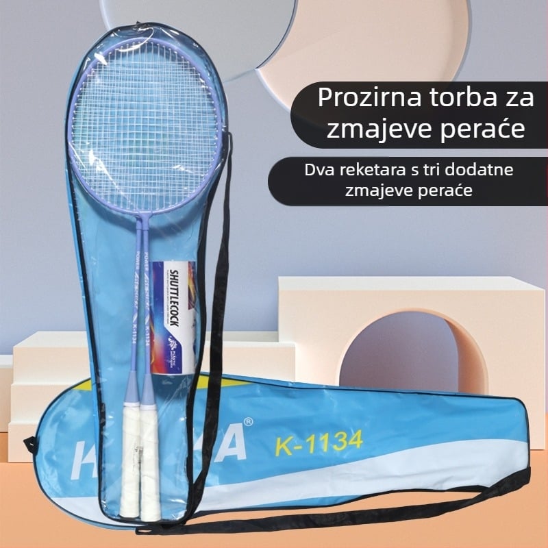 Set badminton reketa za singl i doubles – okvir od titanijskog legura, težina 95–100 g, debljina drške G5, izravan udarac, porijeklo Zhejiang