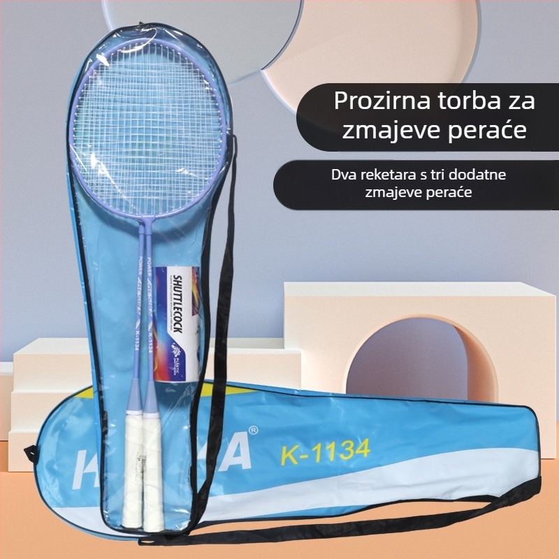 Set badminton reketa za singl i doubles – okvir od titanijskog legura, težina 95–100 g, debljina drške G5, izravan udarac, porijeklo Zhejiang