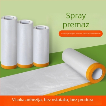 Zaštitna folija protiv prašine za namještaj, uređaje i automobile; materijal PE; debljina 0,06 mikrona; ljepilo na bazi vode; podloga Washi trake; jezgra od papirnate cijevi; jednokratna