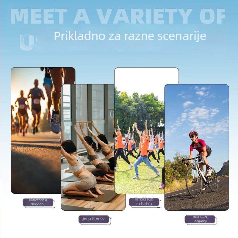 Sportski ručnik s hladnim učinkom hlađenja, brzo upijanje znoja, dvostrani velur, ispod 100 g, mogućnost otiska logotipa