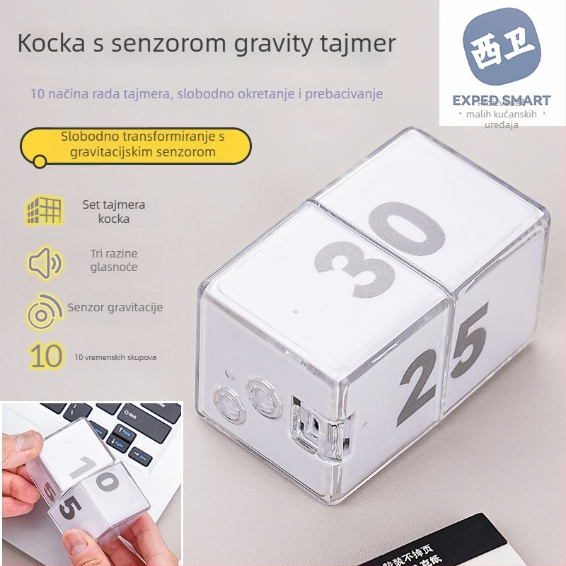 Exped Smart West Guard Tajmer-kocka s gravitacijskim senzorom — elektronički, baterijski, plastično kućište, za učenje, ured, kuhinju