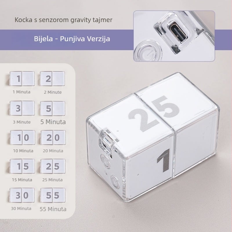 Exped Smart West Guard Tajmer-kocka s gravitacijskim senzorom — elektronički, baterijski, plastično kućište, za učenje, ured, kuhinju