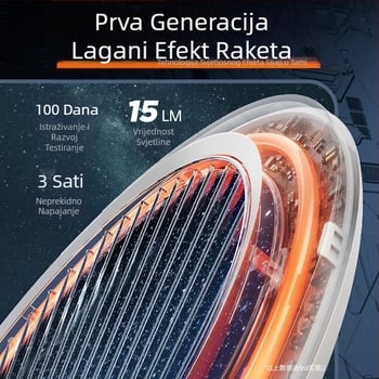 Feltun svjetleći teniski reketa – aluminijski okvir, težina 95–100 g, debljina ručke G3, tip reketa: ravna glava
