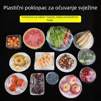 Jednokratni pokrov za očuvanje svježine, debeli plastični poklopac za hranu, kućna upotreba, set od 2 kom, zaštita od prašine, kutija 100 kom, volumen pakiranja 222