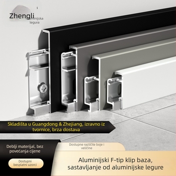 Zhengli aluminijski spoj od aluminija, F-tip bezšavnog kick plate s ravnim rubom, deblji, s dvostrukim šarnirima i mehanizmom zaključavanja