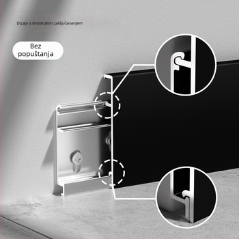 Zhengli aluminijski spoj od aluminija, F-tip bezšavnog kick plate s ravnim rubom, deblji, s dvostrukim šarnirima i mehanizmom zaključavanja