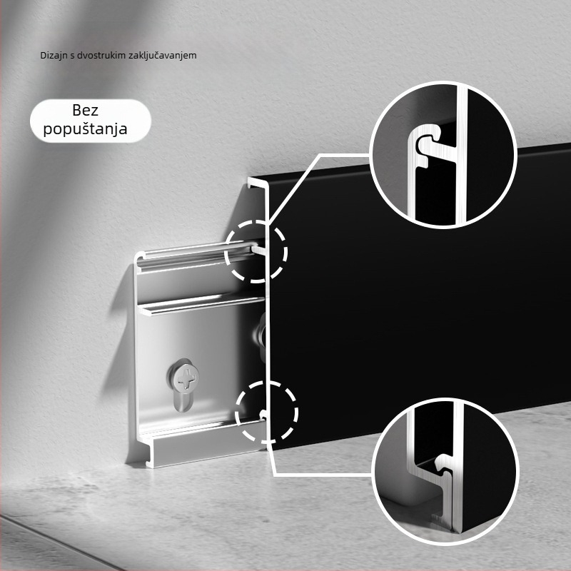 Zhengli aluminijski spoj od aluminija, F-tip bezšavnog kick plate s ravnim rubom, deblji, s dvostrukim šarnirima i mehanizmom zaključavanja