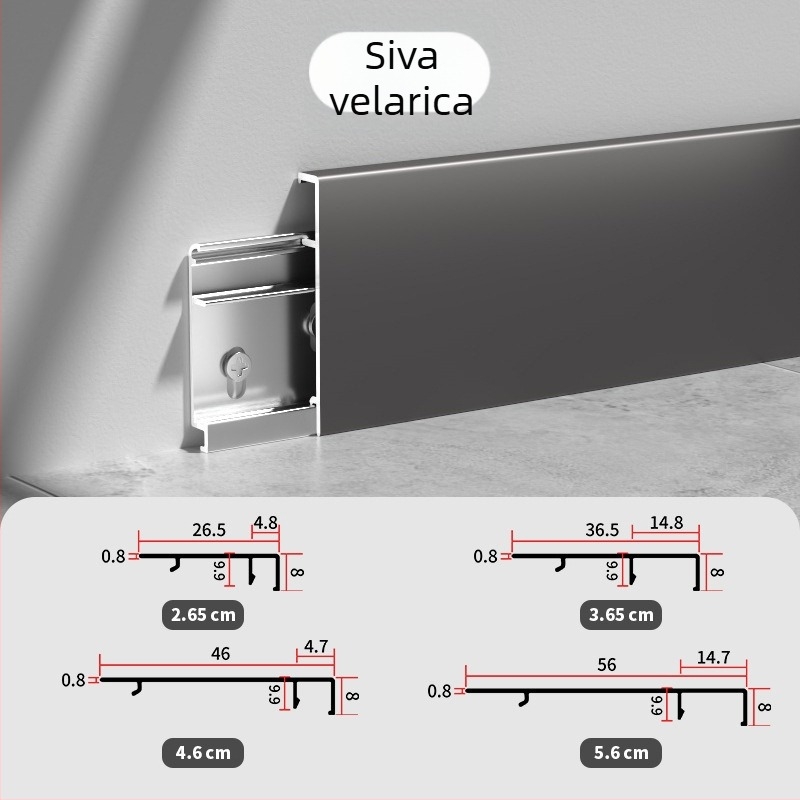 Zhengli aluminijski spoj od aluminija, F-tip bezšavnog kick plate s ravnim rubom, deblji, s dvostrukim šarnirima i mehanizmom zaključavanja