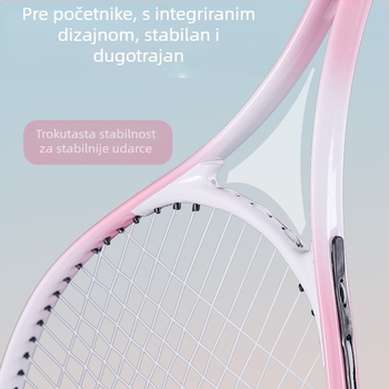 Bosska set teniskih reketa s aluminijskim okvirom i najlonskim žicama, trener povratka po liniji za samostalnu vježbu, za početnike i juniora