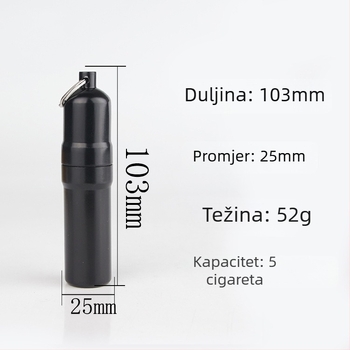 HY-659 Privjesak kutija za cigarete - vodootporna metalna, kapacitet pet cigareta, dekorativni dizajn