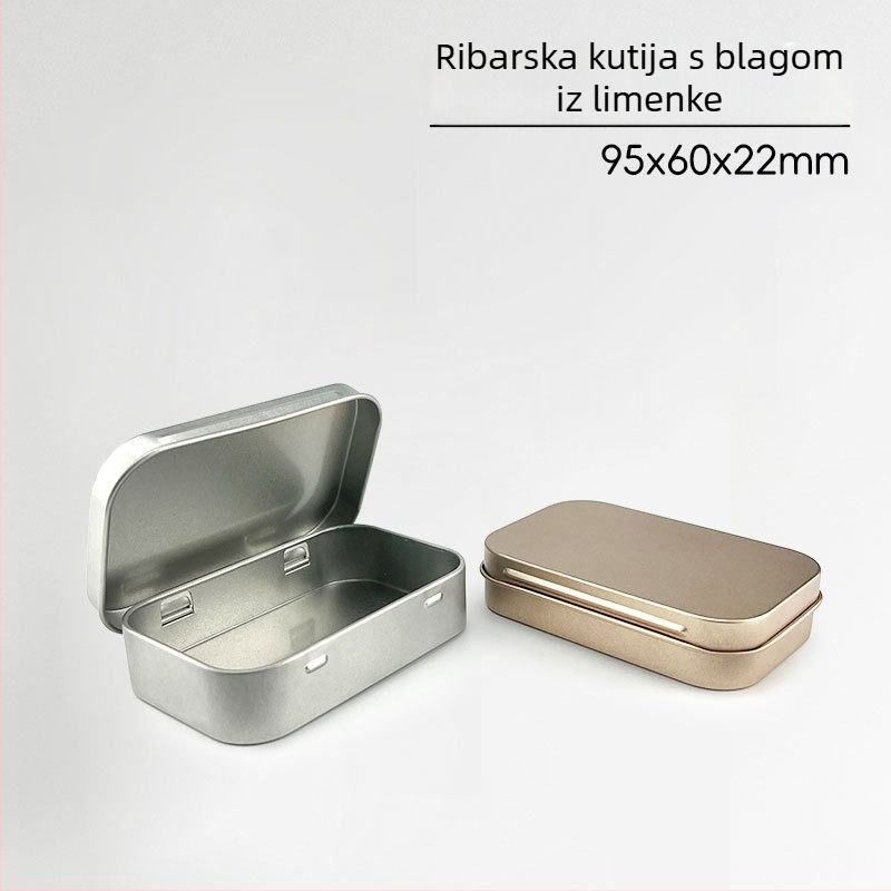 Fy68 model kvadratna metalna kutija, offset tisak, preklopni poklopac