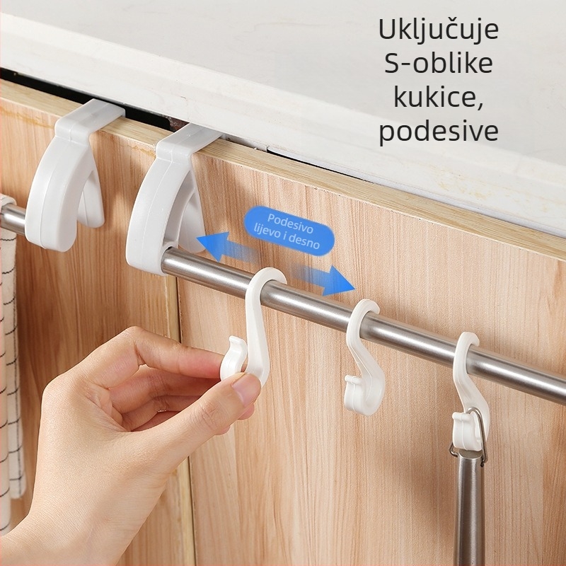 Vješak za vrata za kupaonicu i kuhinju – nehrđajući čelik + plast, moderni minimalistički stil, vješanje iza vrata, nosivost: provjerite