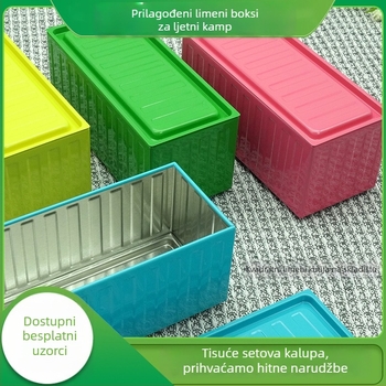 Kvadratna metalna kutija za pohranu s UV tiskom, otporna na prašinu, prilagodljiva, višestruka namjena