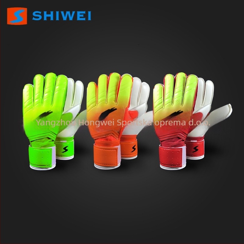 Rukavice golmana za nogomet – PU stražnji dio, latex dlan; Shiwei; prilagodba dostupna; unisex; 100 pari