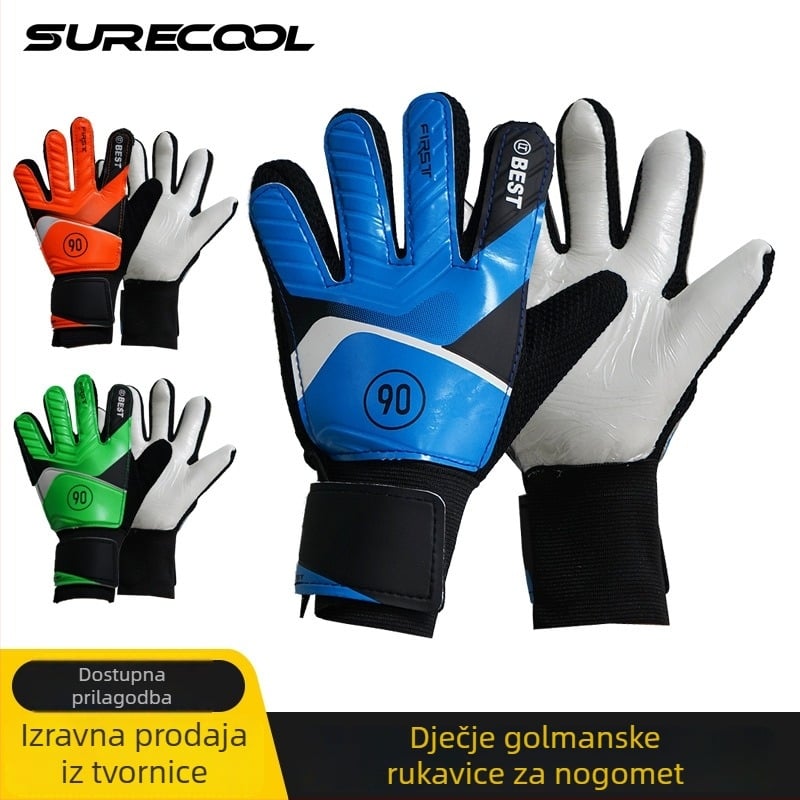 Surecool dječje vratarske rukavice za nogomet, otporan latex, zaštita dlanova i podesivi zglob