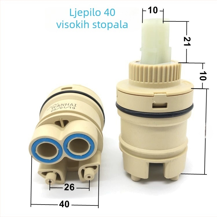 Ventilni jezgreni mehanizam za kuhinjsku slavinu – keramički disk, tuš glavica, topla i hladna voda, brzo otvaranje, model 4496